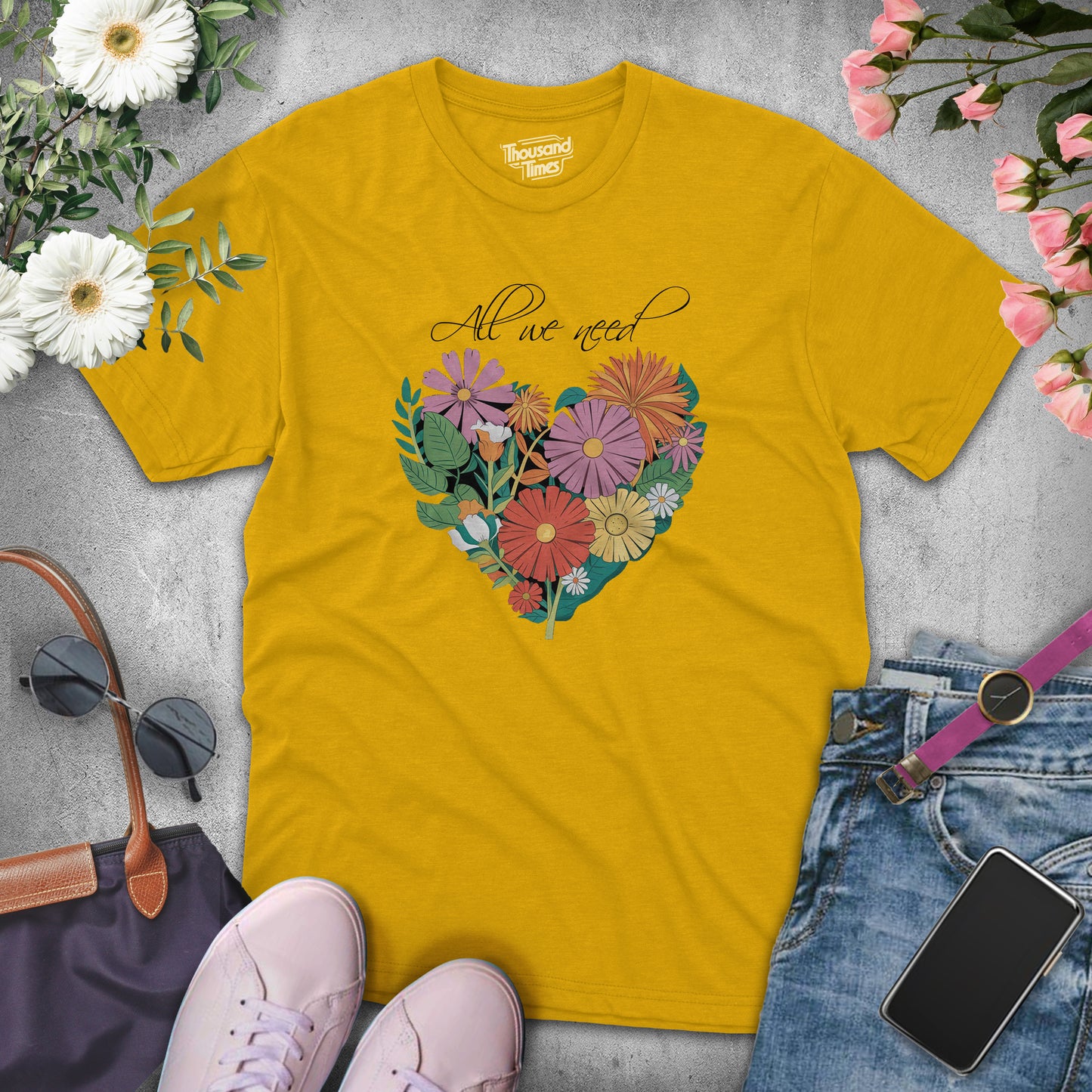 Heart Flower "All we need" women's T-Shirt