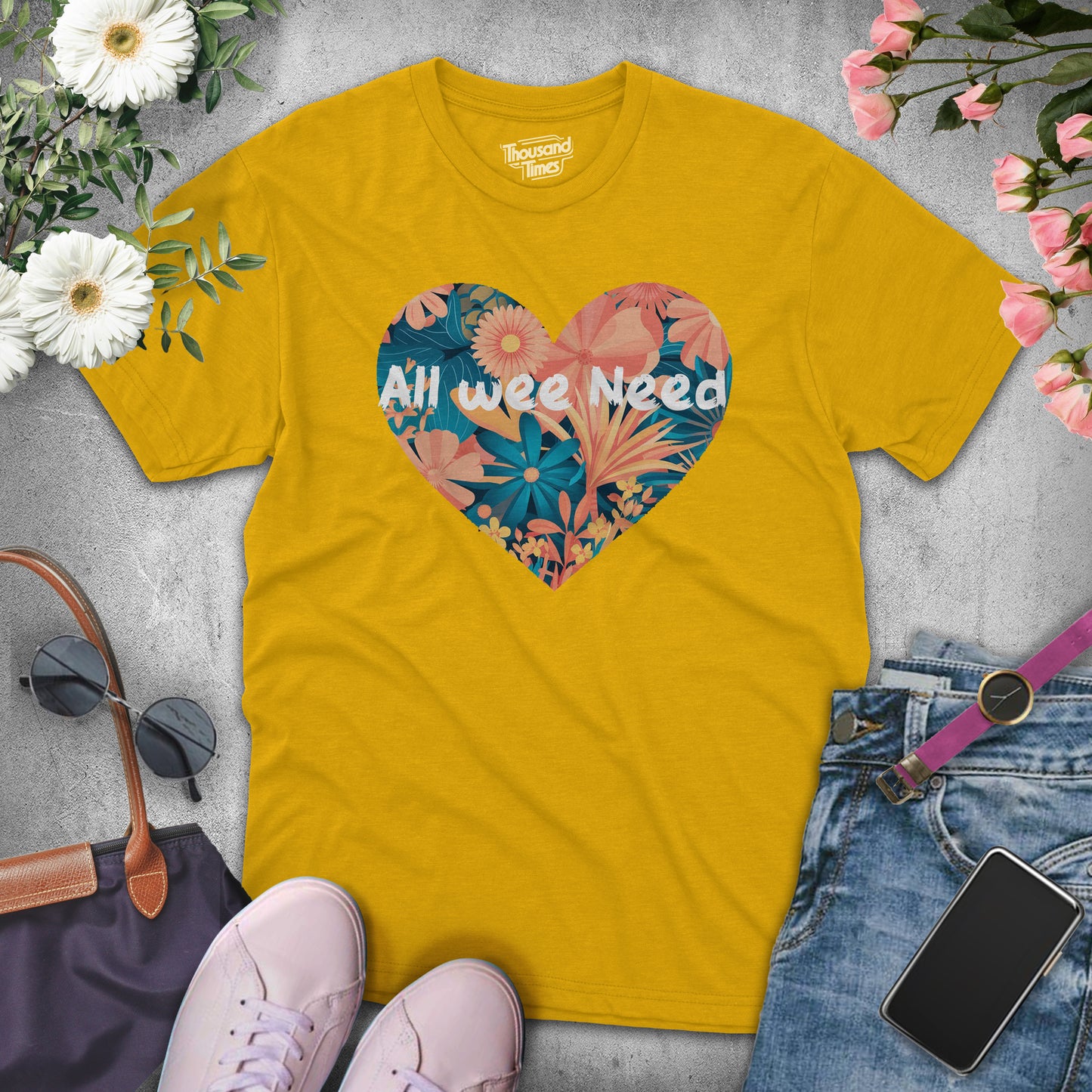 Heart Flower "All we need" women's T-Shirt