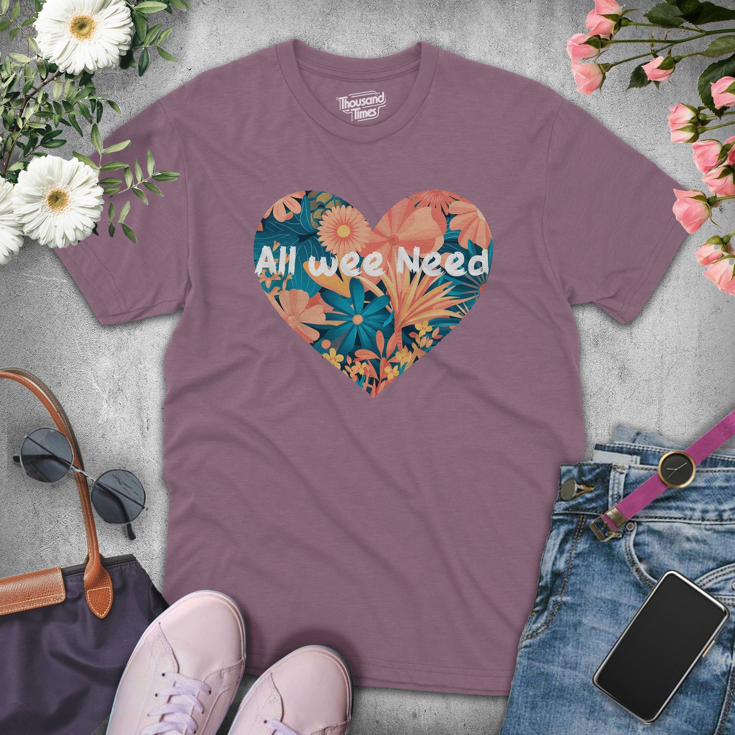 Heart Flower "All we need" women's T-Shirt