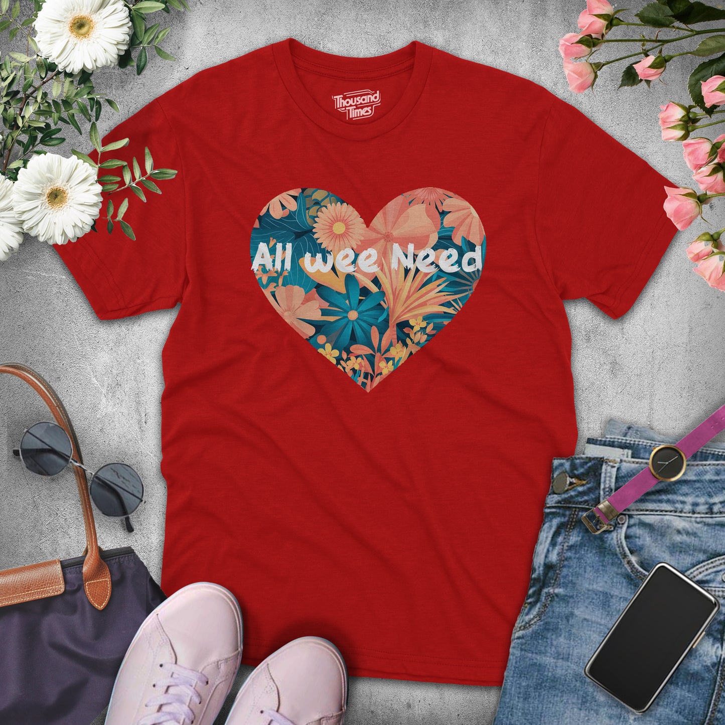 Heart Flower "All we need" women's T-Shirt