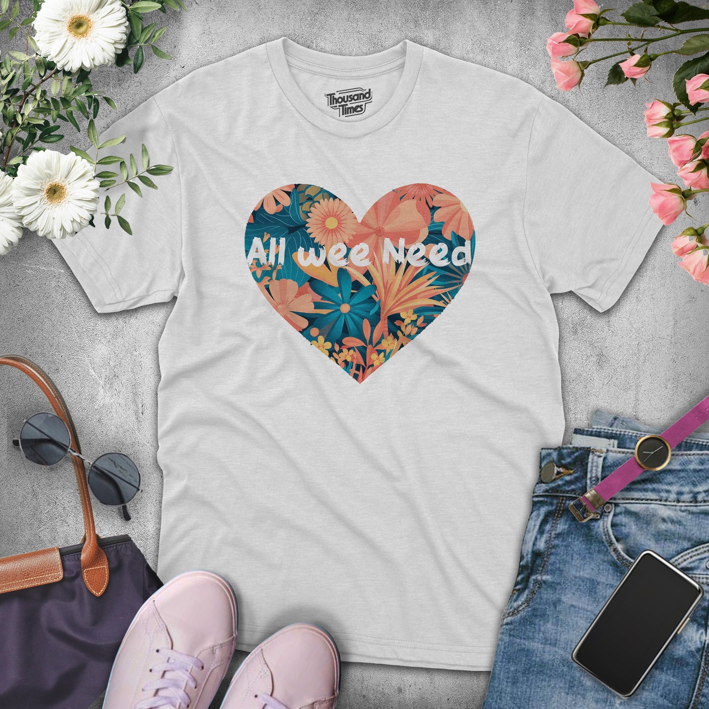 Heart Flower "All we need" women's T-Shirt