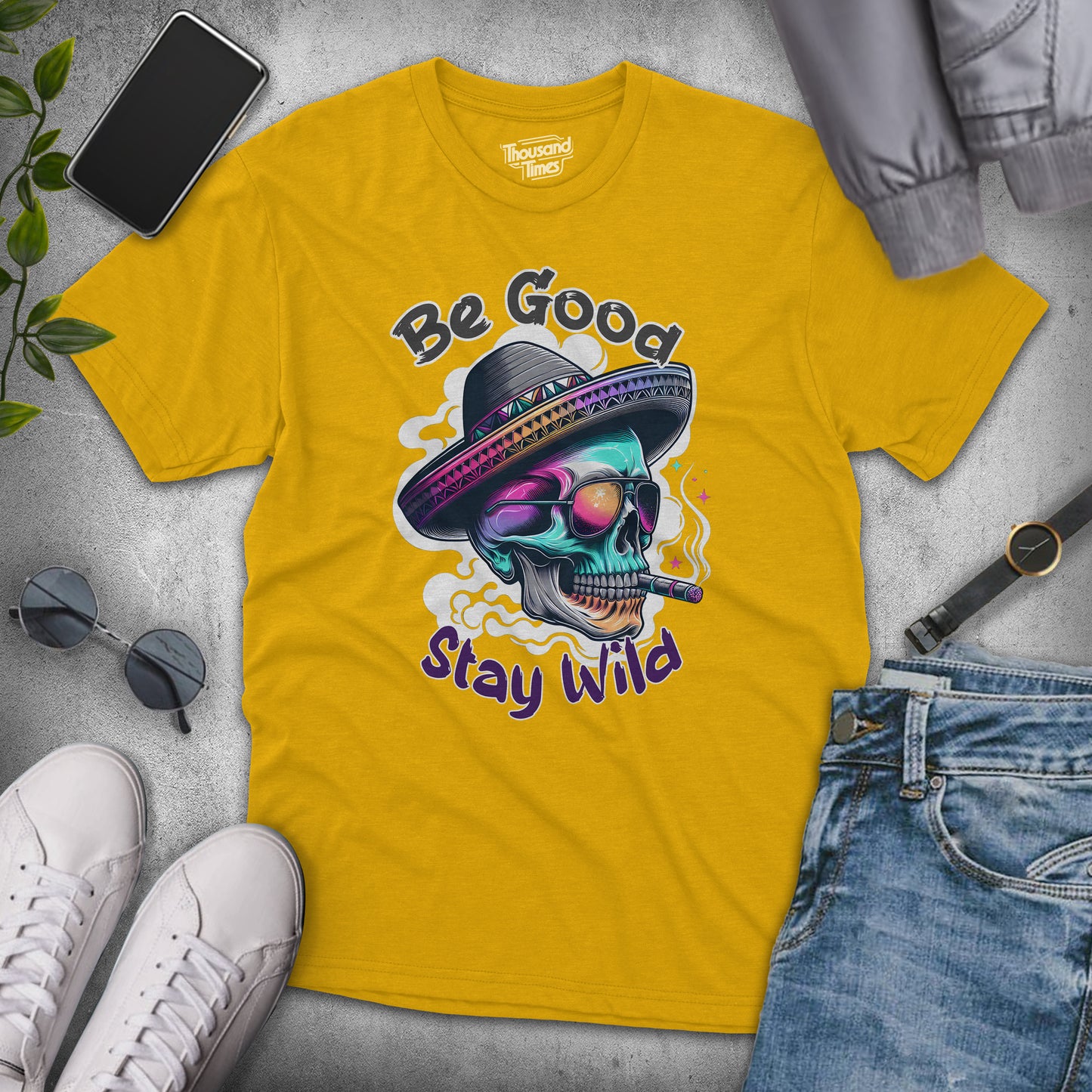 Skull "Be good, Stay wild" unisex T-Shirt