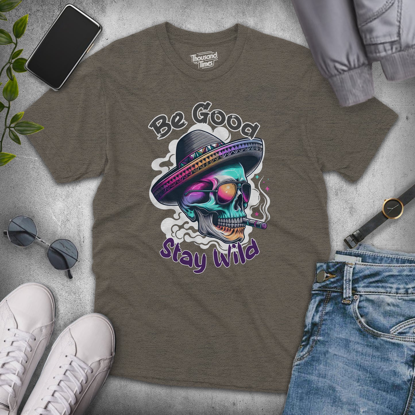 Skull "Be good, Stay wild" unisex T-Shirt