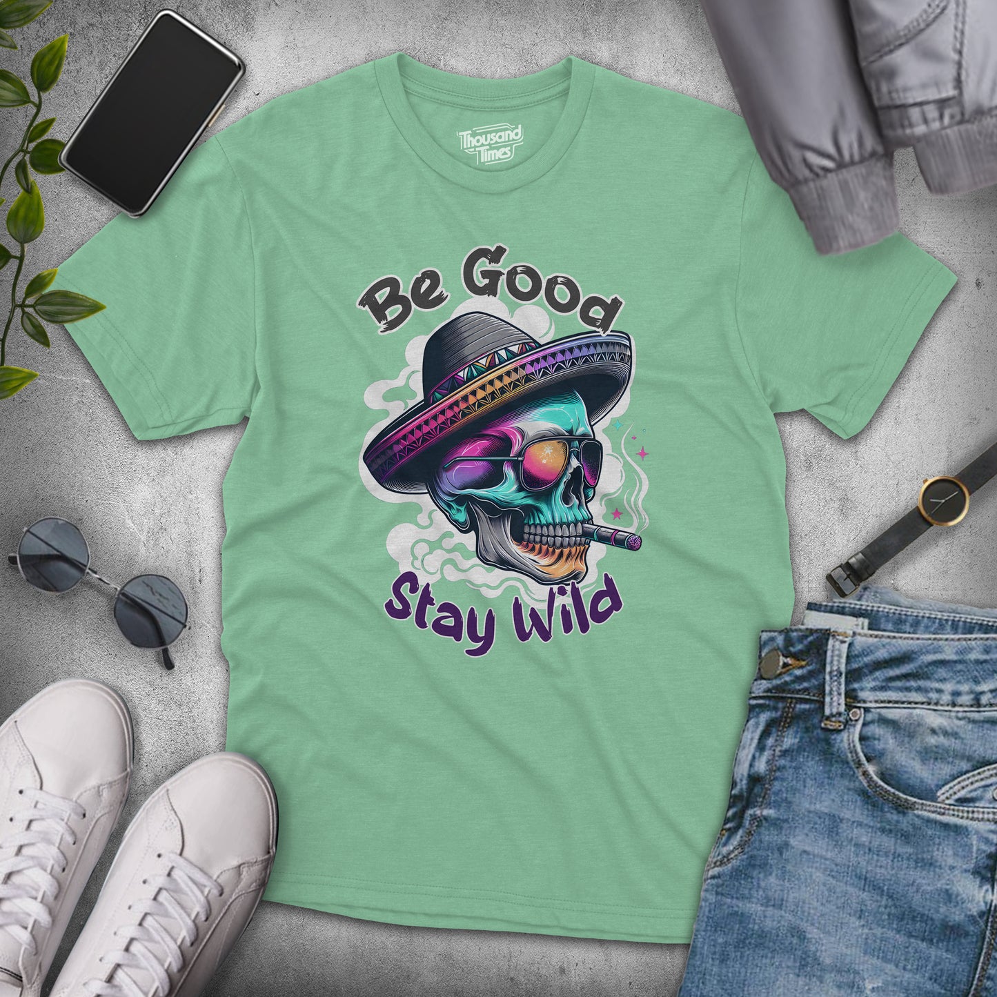 Skull "Be good, Stay wild" unisex T-Shirt