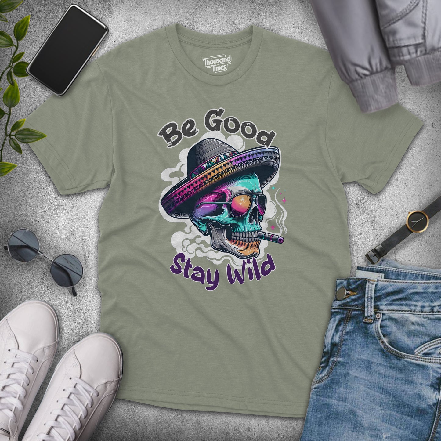 Skull "Be good, Stay wild" unisex T-Shirt