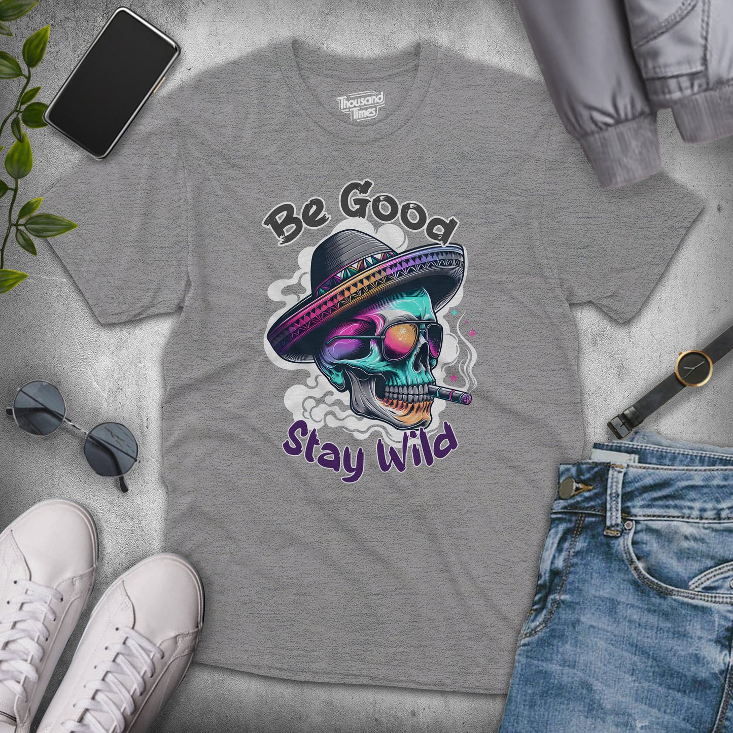 Skull "Be good, Stay wild" unisex T-Shirt