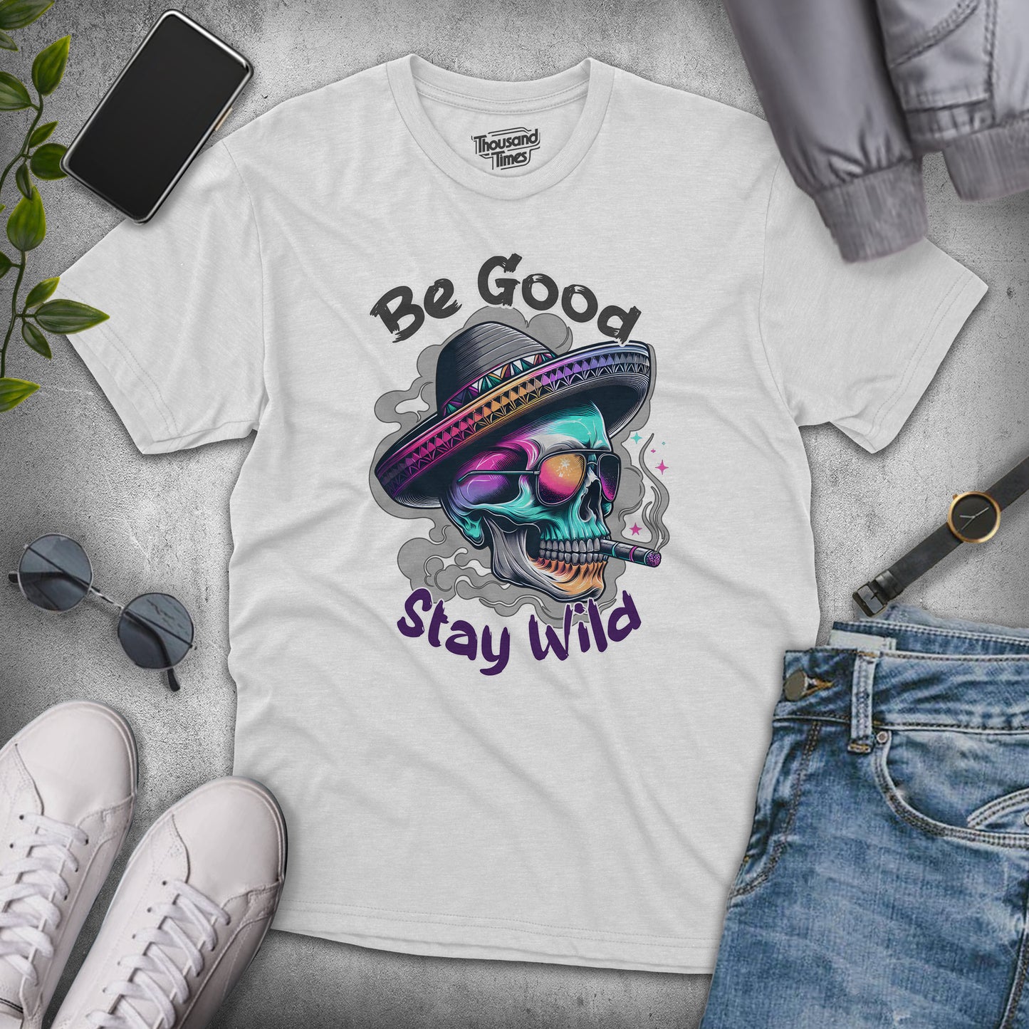 Skull "Be good, Stay wild" unisex T-Shirt