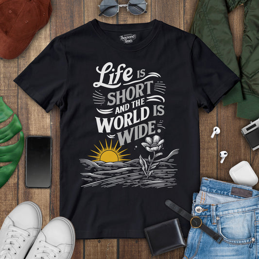 "Life is short and the world is wide" T-Shirt