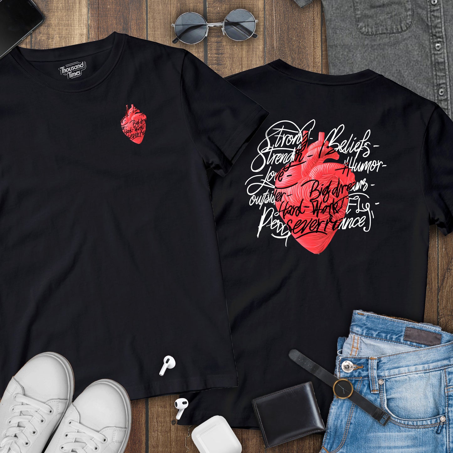 'Real Heart' unisex T-Shirt (Front and Back design)