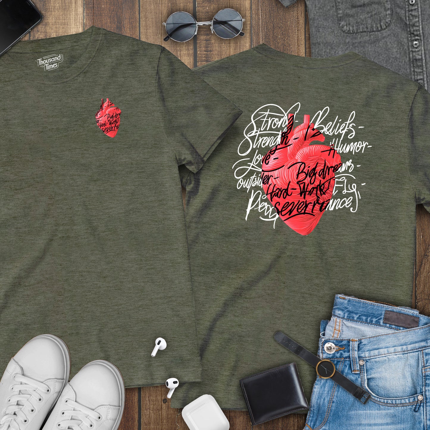 'Real Heart' unisex T-Shirt (Front and Back design)