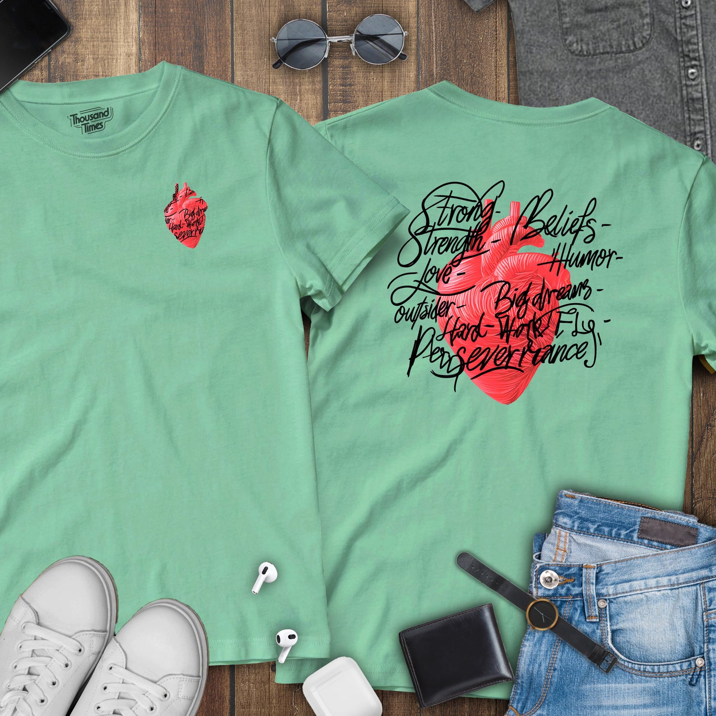 'Real Heart' unisex T-Shirt (Front and Back design)