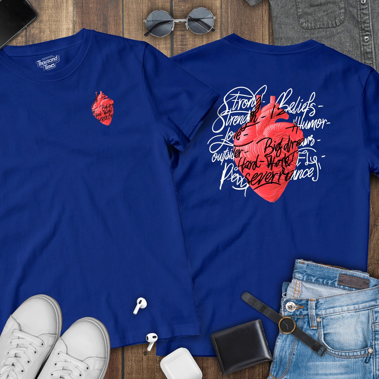 'Real Heart' unisex T-Shirt (Front and Back design)