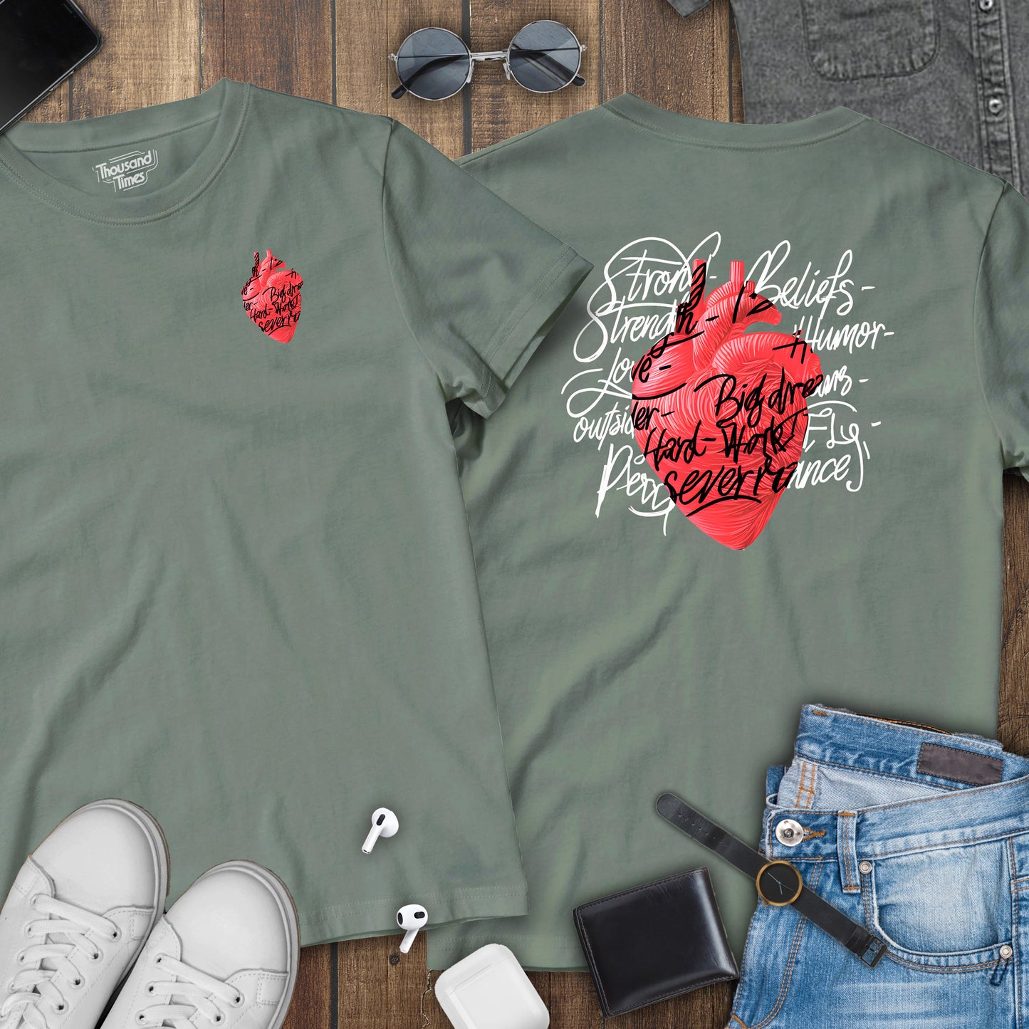 'Real Heart' unisex T-Shirt (Front and Back design)