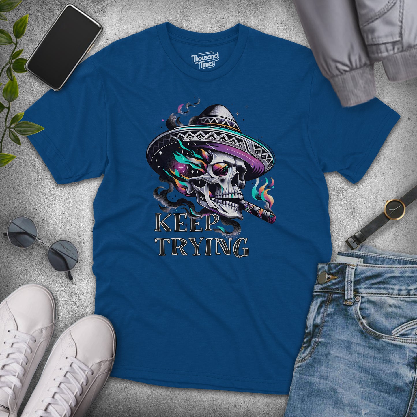 Skull "Keep Trying" unisex T-Shirt