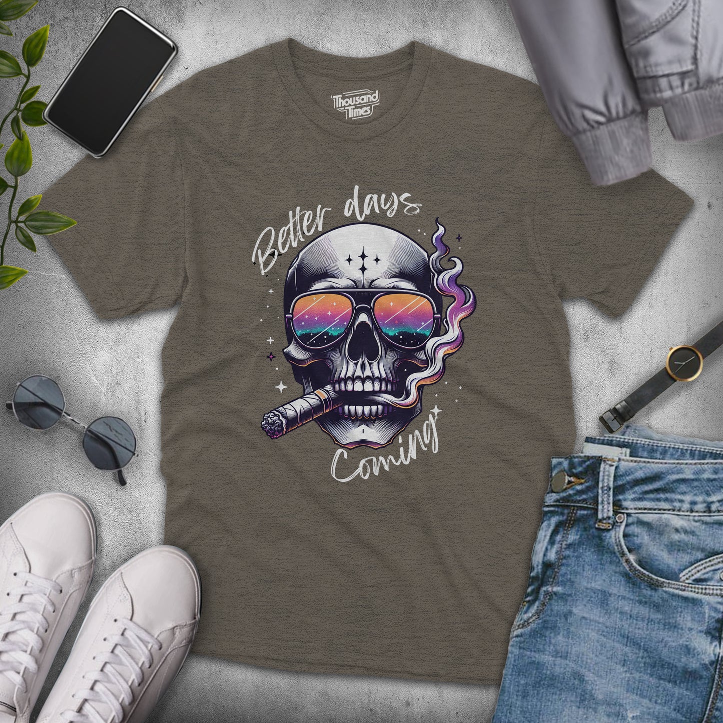 Skull "Better Days Coming" unisex T-Shirt