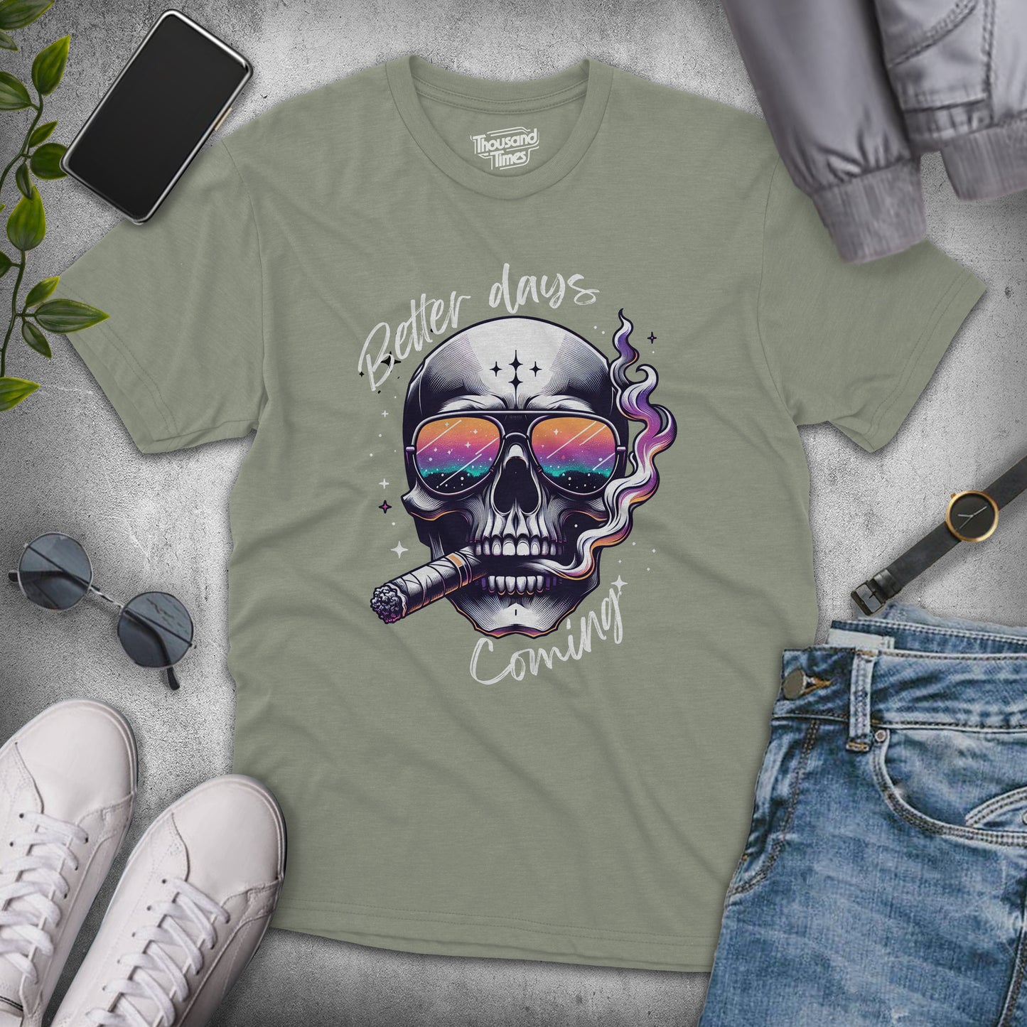 Skull "Better Days Coming" unisex T-Shirt