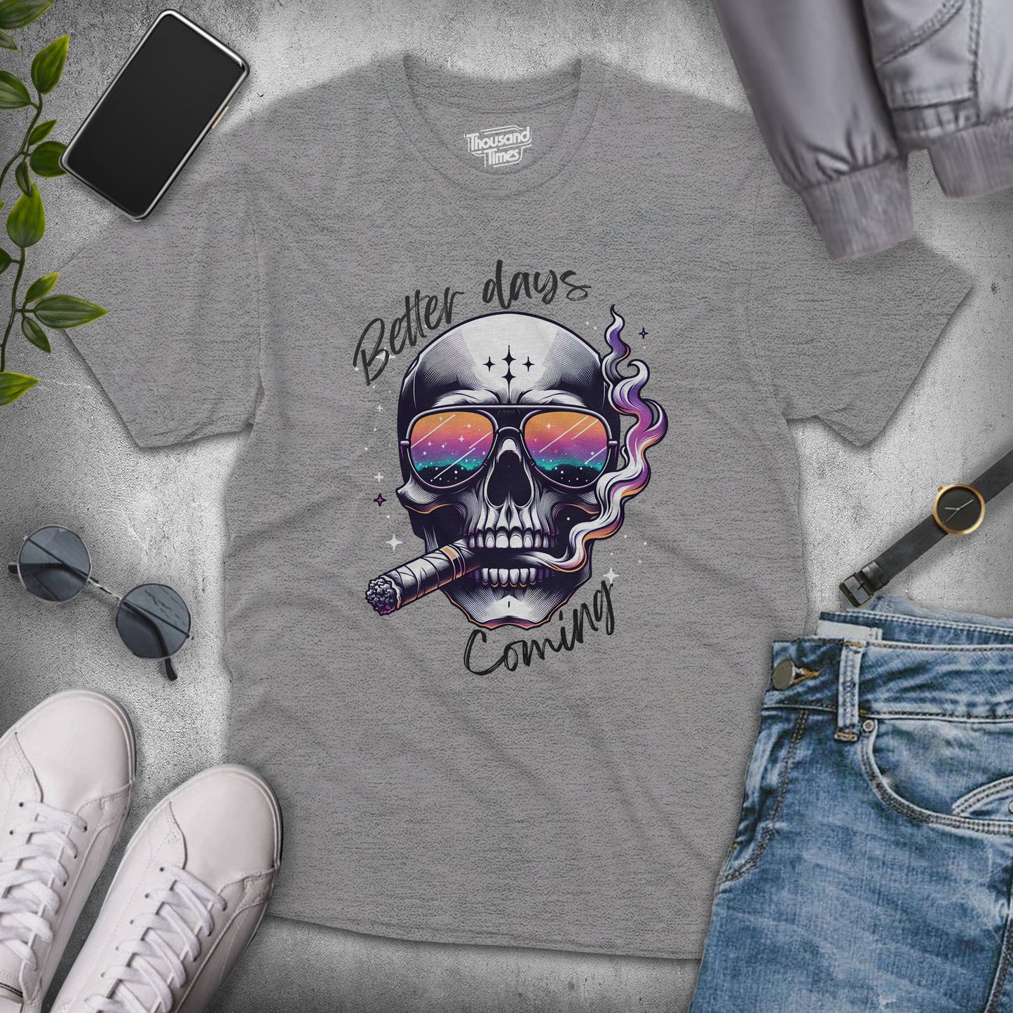 Skull "Better Days Coming" unisex T-Shirt