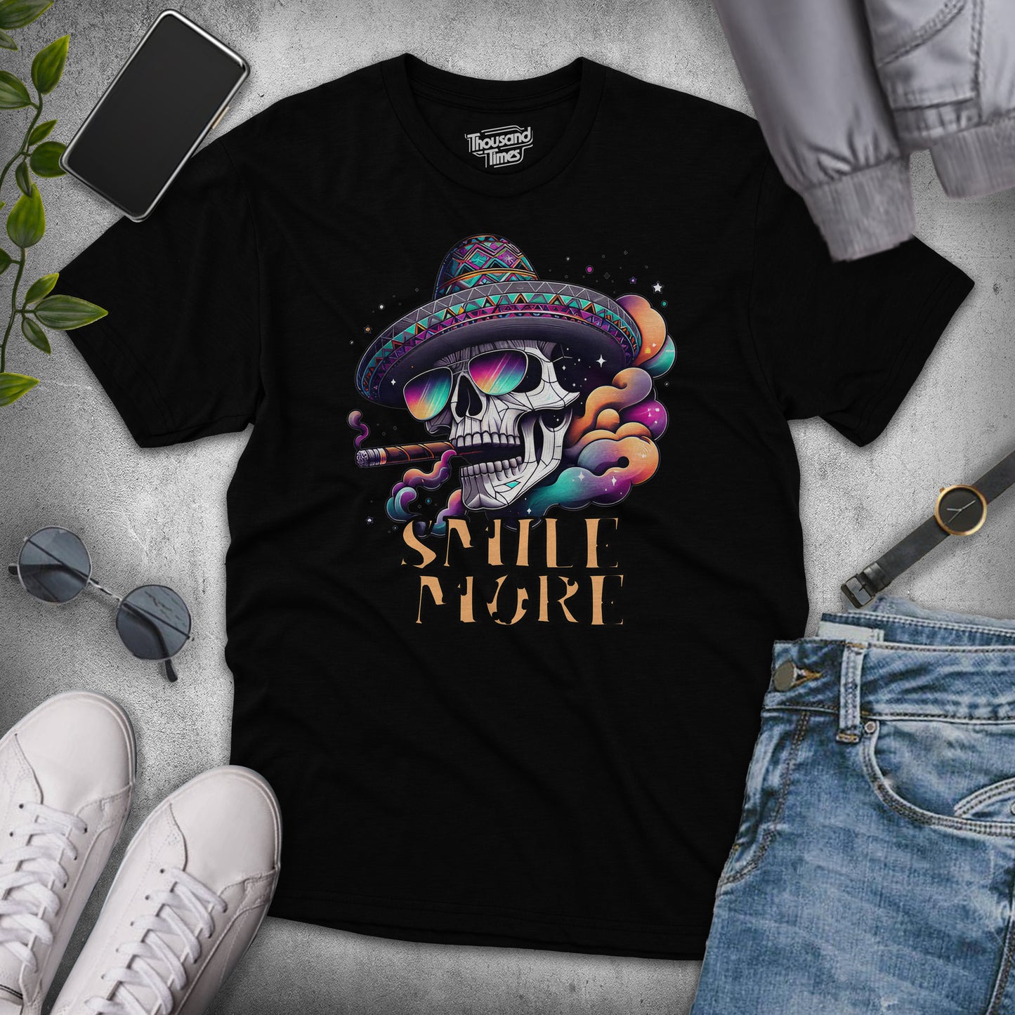 Skull "Smile more" unisex T-Shirt