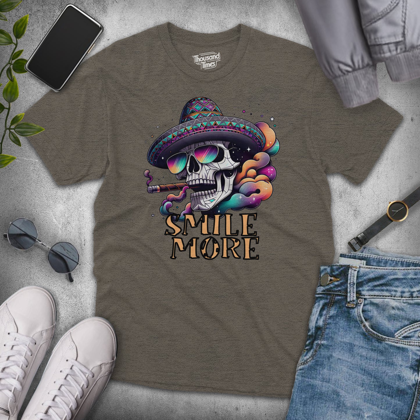 Skull "Smile more" unisex T-Shirt