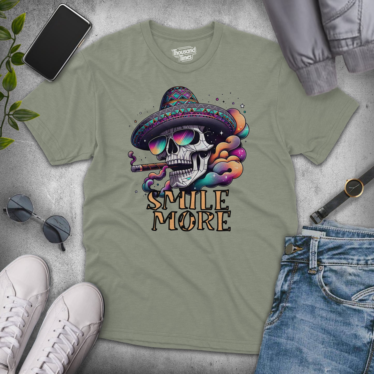 Skull "Smile more" unisex T-Shirt