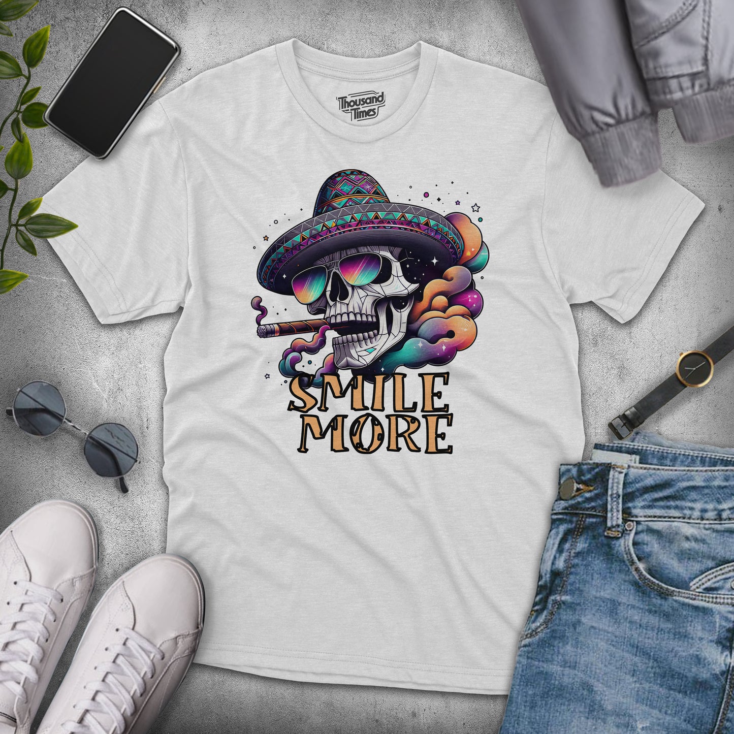 Skull "Smile more" unisex T-Shirt